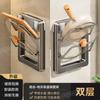 Estante para tapas de ollas de cocina para el hogar, montado en la pared sin perforaciones, con gran capacidad de carga, estante de almacenamiento, estante para tablas de cortar