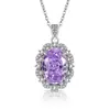Colar Rainha Colorido com Pedras Preciosas e Corte Flor de Gelo, com Pingente de Diamante de Alto Carbono Padparadscha, Sucesso de Vendas no TikTok para Transmissão ao Vivo e Dropshipping