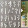 Pegatinas de Arte para Uñas de Calavera de Azúcar de Halloween Calavera del Día de Muertos Mexicano Transfronteriza Pegatinas en Relieve 5D Modelo Sl