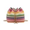 Moda Coreana Bolso Cruzado de Cadena Tejida de Color Contrastante para Mujer 2025 Verano Nuevo Bolso Cubo Casual Bolso de Hombro Casual