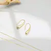 Brincos Minimalistas Coreanos Estilo Ins com Design de Gota d'Água Dourada, Brincos Pequenos Versáteis Exquisitos Tendência Estilo Hong Kong