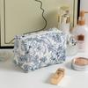 Bolsa de Almacenamiento Acolchada Floral de Algodón para Labiales Bolsa de Almacenamiento de Cosméticos para Mujer Auriculares Cable de Datos Bolsa de Cosméticos Cartera