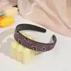 Diadema de Moda con Estampado de Leopardo y Pedrería, Diadema Negra Sencilla Antideslizante con Adorno de Pedrería para Mujer, Estilo de Lujo Ligero