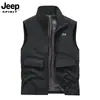 Chaleco para Hombre JEEP SPIRIT con Cuello Alto y Múltiples Bolsillos Chaleco Casual para Exteriores de Pesca Chaleco de Secado Rápido
