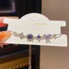 Galáxia Névoa Roxa~Pulseira com Pingente de Flor de Zircônia Gota d'Água Estilo Minimalista Coreano Ins Pulseira Joia de Luxo Leve de Alta Qualidade