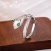 Anel de cobra com olhos verdes e zircônia microincrustada feminino Europeu e Americano comércio exterior quente novo moda anel de cobra leve luxo pulseira para o dia a dia