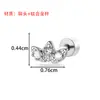 Brinco de Titânio com Coroa de Menina, Luxo de Nicho, Micro-Incrustado com Zircônia Colorida, Joia para Piercing