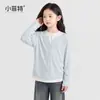 Fábrica de Ropa Infantil Xiaofei Niñas Otoño 2026 Nuevo Top Casual de Dibujos Animados de Manga Larga para Niños Mayores, Camiseta Básica Infantil