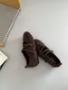 Sapatos femininos retrô de sola macia, novo modelo outono 2026, sapatos casuais de couro Mary Jane com tira elástica Boken
