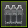 Botella cuadrada de PET transparente de 100 ml con tapa de aluminio Cuadrada para tónico Botella para loción pura tipo rocío Subbotella puede equiparse con tapón interior