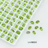 Dongzhou Diamante Cristal Platycodon Verde Uñas Diamante Alta Calidad K9 Lote Completo Brillante Verde Oliva Huevo de Paloma Fondo Puntiagudo Diamante Accesorios para Uñas