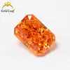 Flor de hielo corte acero de alto carbono taladro bisel rectangular colección de colores piedra desnuda al por mayor circonita cúbica sintética óxido