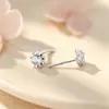 Pendientes de plata pura s999 con corte rosa para mujer, lujo ligero, pendientes de nicho de alta gama, frescos y dulces, venta al por mayor de pendientes de plata pura