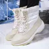 Sapatos Femininos de Outono e Inverno com Solado Grosso Leve de EVA Transfronteiriços Versão Coreana de Botas de Neve Cano Alto com Pelúcia Quente Sapatos de Algodão Geração de Cabelo