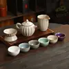 Conjunto de Chá Cerâmico Cinco Fornos Famosos Caixa de Presente para Casa e Escritório, Conjunto Completo de Chá Kung Fu, Item de Lembrança e Presente
