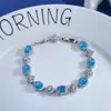 Pulsera de Diamantes Ovalados con Encaje de Cuatro Hojas Hueco Brillante, Moda Coreana, Exquisita, Sin Etiqueta