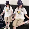 Camiseta de Manga Corta de Dibujos Animados para Niñas Verano Estilo Delgado 2026 Nueva Camiseta Holgada para Niños Camisa de Algodón Puro de Media Manga Moderna