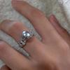 Anillo de perla Shijia de plata esterlina S925 con borde de circón de lujo ligero, anillo de dedo de temperamento de alta gama con apertura de anillo de dedo de comida