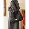 Bolso de Lona con Lunares y Pliegues Estilo Coreano para Mujer, Bolso de Hombro Cruzado de Gran Capacidad Estilo Coreano, Versátil Bolso Nube para el Viaje Diario