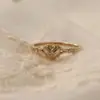 Anillo Casual y de Moda con Forma de Corazón Chapado en Oro para Mujeres Accesorios Portátiles Populares en Instagram Joyería de Corazón Venta Directa de Fábrica
