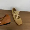 Zapatos Mary Jane para mujer con aumento interno de altura y punta cuadrada, colección de verano 2026, adecuados para combinar con faldas, zapatos de ballet con lazo, zapatos de noche