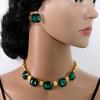 Conjunto de joyería de lujo con forma de gota de agua transfronteriza europea y americana, pendientes de perlas de estilo palaciego retro exagerados, collar de circón al por mayor
