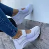 Comercio Exterior Zapatos Casuales Individuales Nuevos para Mujer Verano 2025 Nuevos Transfronterizos Cuña Velcro Mágico Moda Talla Grande Zapatos Deportivos para Mujer