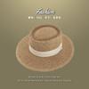 Sombrero de Paja Lafite para Mujer Verano Playa Parte Superior Plana Protección Solar Sombrero de Sol Sombrero de Pescador de Playa Fotografía Junto al Mar Sombrero de Paja Tejido