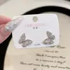 Pendientes de Plata con Aguja de Zirconio Microincrustado, Pendientes de Mariposa Simples, Exquisitos y Versátiles para Mujer, Lujo Ligero, Pendientes de Alta Gama, Pendientes al por Mayor