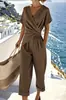 2025 Comércio Exterior Roupas Femininas Europeias e Americanas Transfronteiriças Verão Novos Produtos Estação Independente Aliexpress Moda Cor Pura Assimétricas Mangas Curtas