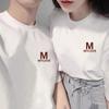Camiseta de Verano Fresca de Seda de Hielo Estilo Hong Kong para Hombres y Mujeres Camiseta Versátil Sencilla Vestido de Pareja Hombres y Mujeres Mismo Mangas Cortas Tendencia