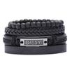 Joias europeias e americanas de fábrica, pulseira de couro masculina trançada retrô, kit de combinação DIY, acessórios de pulseira dos Sonhos