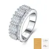 Anillo de Moissanita Personalizado y de Moda de Lujo Ligero, Anillo para Hombre de Plata 925 que No se Desvanece, Anillo de Nicho de Gama Alta al por Mayor