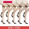 5 pares de calcetines de tubo largo para mujer, finos de verano, antienganches, de seda, color piel, largos hasta la rodilla, tubo alto para muslo antideslizante