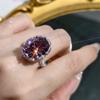 Brillante Lujo Diosa Abanico Seco Rosa Seca Diamante Completo Lujo Anillo Abierto Pendientes Colgantes Elegantes para Mujer Juego de Tres Piezas