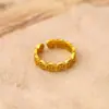 Anillo de Moneda de Cobre de la Suerte Mismo Estilo que Little Red Book, Nuevo Estilo Chino, Diseño Versátil Retro con Calado de Moneda para tu Novia