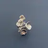 Anel Floral Longo com Flores Tridimensionais, Anel Minimalista de Metal com Aglomerado Floral Retro de Nicho Estilo Ins
