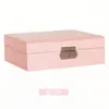Caja de joyería de gran capacidad para pendientes pendientes collar anillo caja de joyería abatible con espejo caja de almacenamiento de joyería venta al por mayor