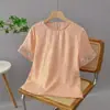 Nova Blusa de Viscose Estilo Chinês, Top de Verão Novo Estilo Nacional, Camisa Feminina Fresca e Respirável