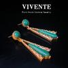 Pendientes Antiguos Medios vintage Vintage Abuela Piedra Verde Abanico Broche Abanico 925 Aretes de Tachuela Pendientes Fuente Trabajador