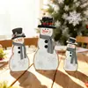 Los productos de madera son muy populares en el extranjero, decoración de escritorio de muñeco de nieve de Navidad de 3 piezas, manualidades de madera, venta al por mayor de accesorios de Yiwu