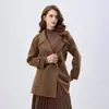 Nuevo Abrigo de Lana Doble Faz Otoño/Invierno para Mujer Estilo Coreano Rejuvenecedor 100% Lana Tweed Bata Chaqueta Tweed Talla Pequeña