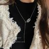 Corrente de suéter com borla de nariz de porco de zircônia leve e luxuosa, nova moda feminina 2022, colar longo com design de nicho de luxo leve