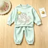 Conjunto de Sudadera 3D de Conejo y Estrellas para Primavera y Otoño para Niños, Sudadera de Cuello Redondo y Pantalones Jogger, Ropa Casual Infantil para Niñas y Bebés