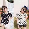 Conjunto para Niñas de Lunares, Top de Cintura Alta y Shorts 26 Verano Nuevo Estilo Ropa Infantil de Comercio Exterior al por Mayor 3-8 Años