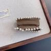Estilo coreano Wide Pearl Headband Rubber Band High Elastic Hair Rope Hair Band Seamless Black Dual-Use Tie Headwear Women's Internet Celebrant