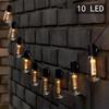 Guirnalda de Luces LED Solar Guirnalda de Luces de Bombilla Bombilla Edison Exterior Impermeable Patio Luz Decorativa de Navidad