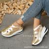 Sandalias Casuales Caladas para Mujer Ropa de Exterior 2025 Verano Nuevo Comercio Exterior Suela Gruesa Delgada Elevada Zapatos de Mujer
