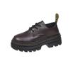 Mocasines de mujer de suela gruesa y tacón grueso de comercio exterior, invierno 2024, nuevos zapatos de cuero pequeños con forro polar versátiles de estilo academia británica para mujer