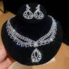 ¡Precioso y deslumbrante! Collar con colgante de flor de circón y gota de agua, cadena para la clavícula estilo corte vintage, joyería de lujo ligero y sensación de alta gama